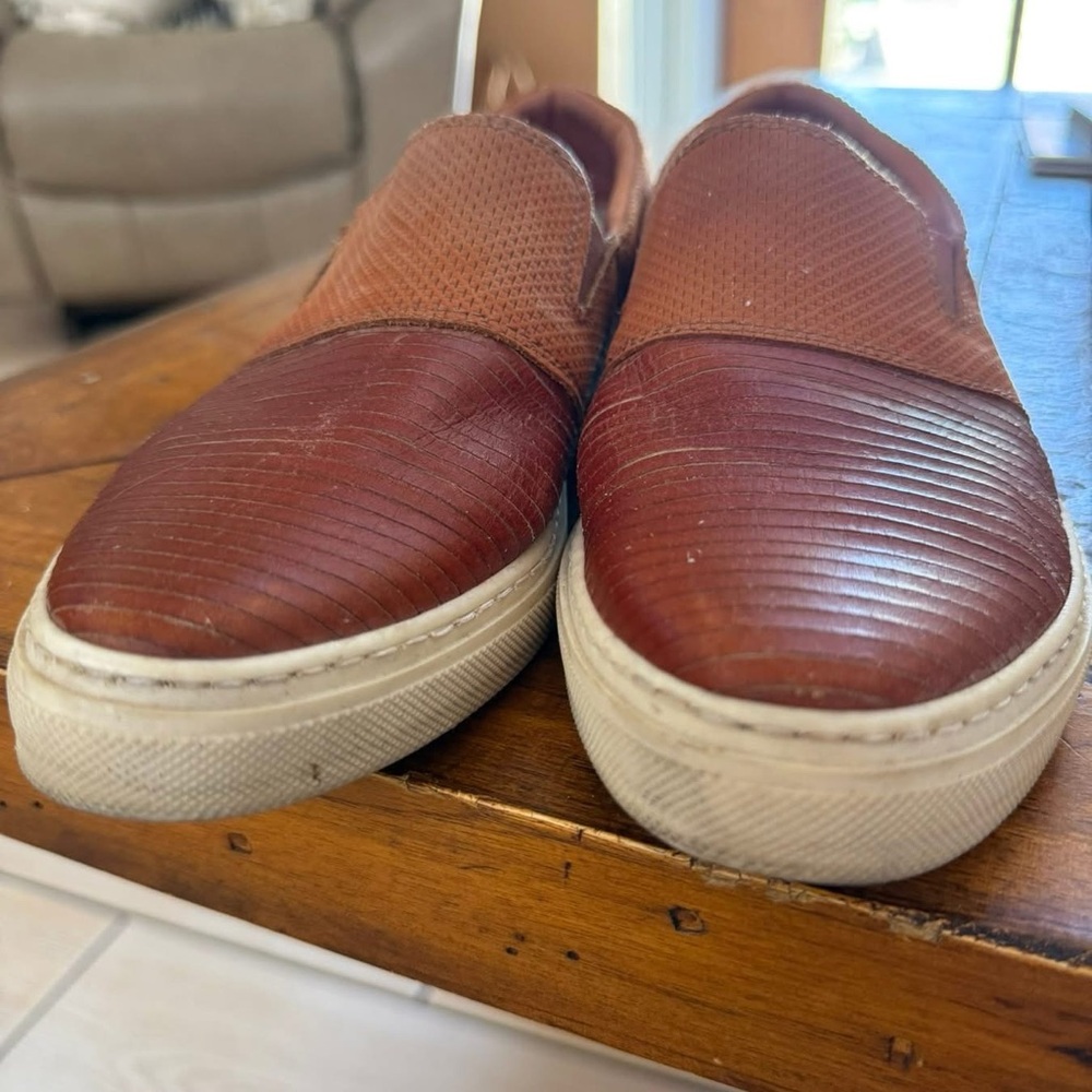 FP Movement by Free People Brown Leather Slip-on Shoes Cognac Brown